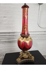 Antique Cranberry Glass Table Lamp