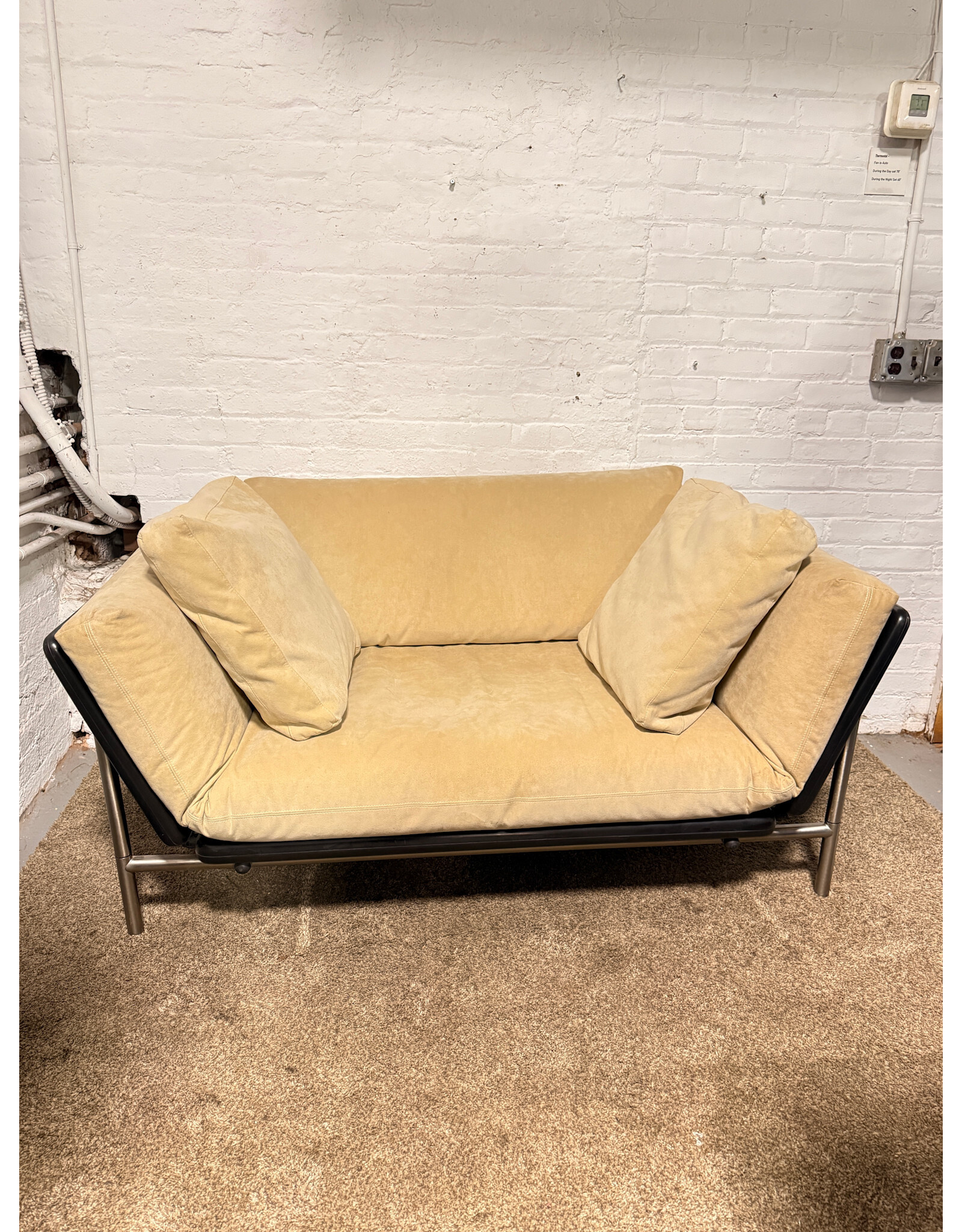 Dema Rataplan Sofa in Tan Suede