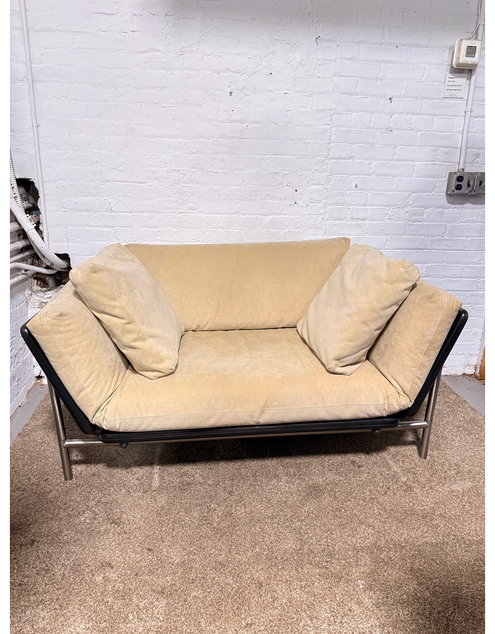 Dema Rataplan Sofa in Tan Suede
