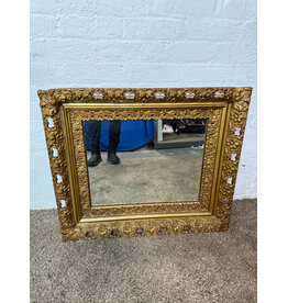 Antique Ornate Gold Gilt Wood Hanging Mirror