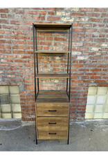 Industrial 3-Tier/3-Drawer Bookcase