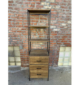 Industrial 3-Tier/3-Drawer Bookcase