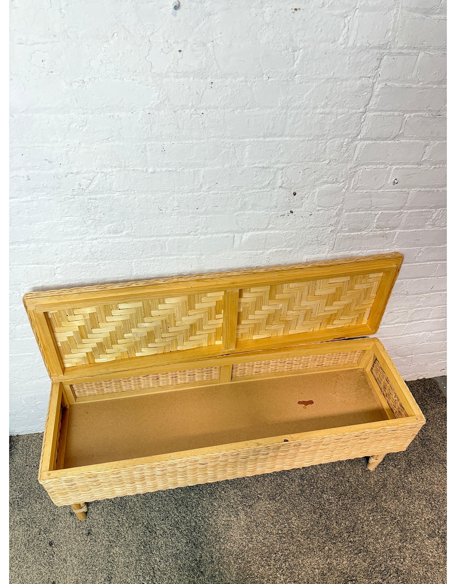 Ikea Tolkning Bench with Storage in Rattan