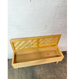 Ikea Tolkning Bench with Storage in Rattan