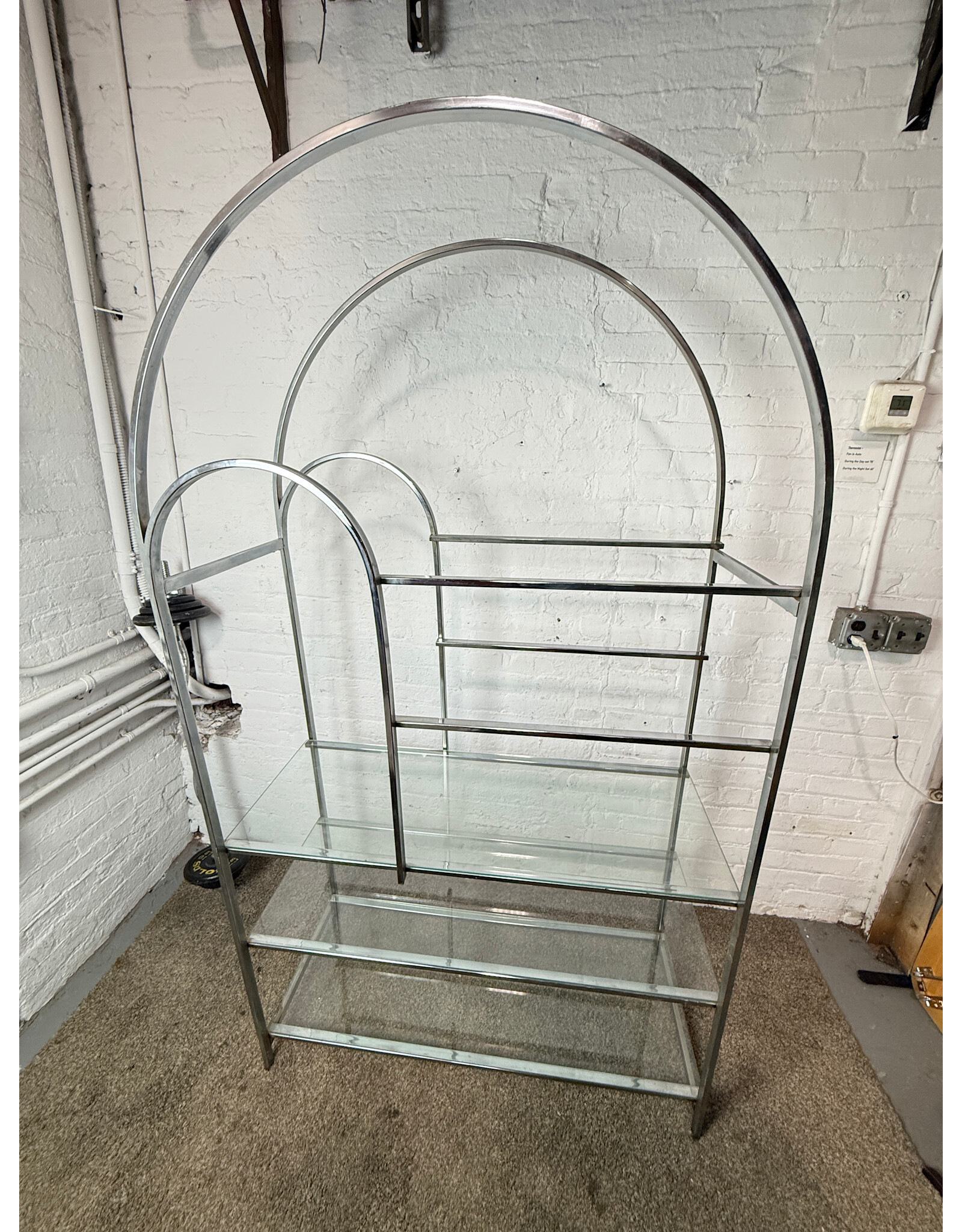 Chrome & Glass Arch Etagere