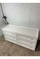 Modern White Wood 6-Drawer Dresser