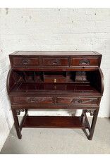 Antique Hardwood Cylinder Desk
