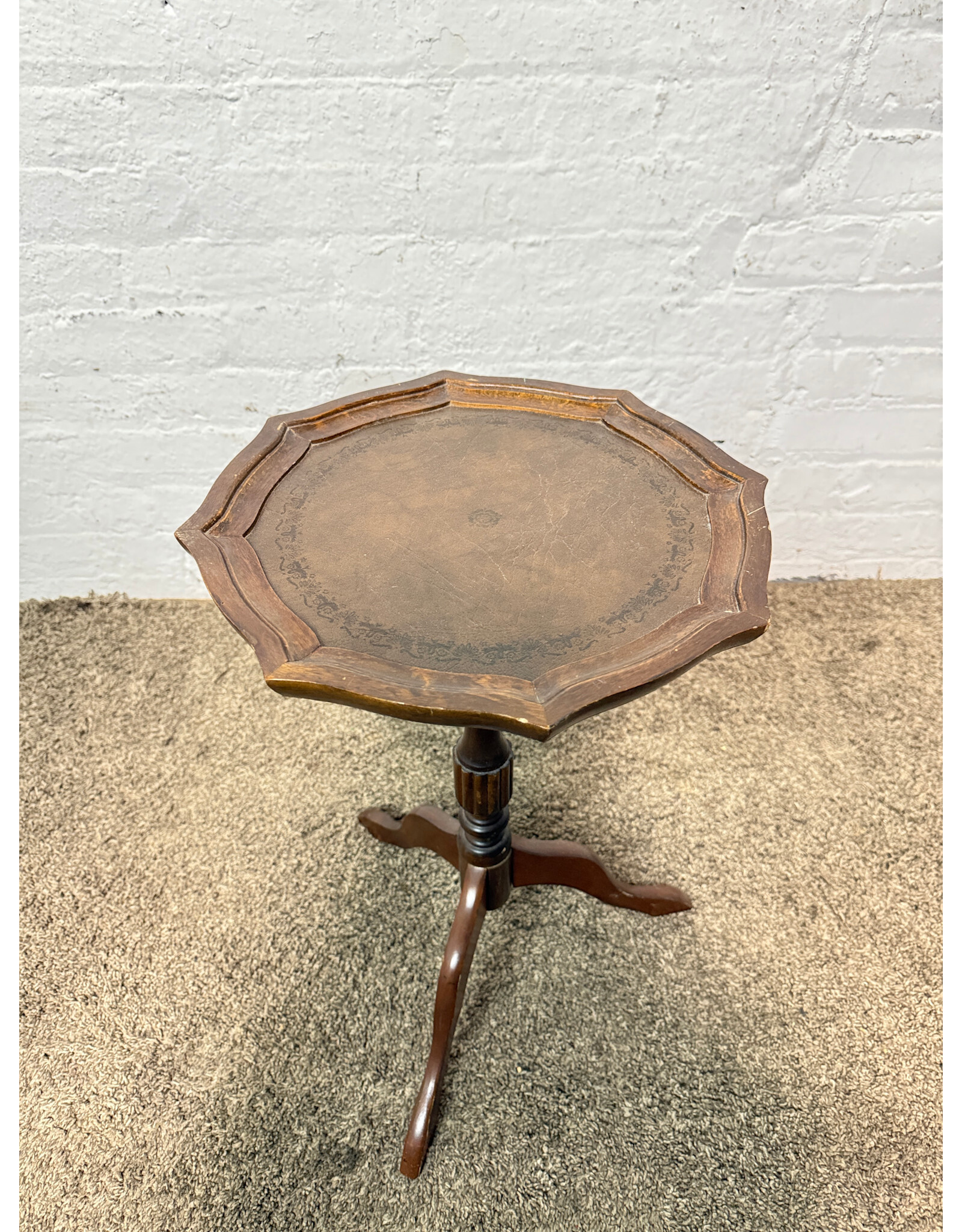 Wooden Pie Crust Side Table