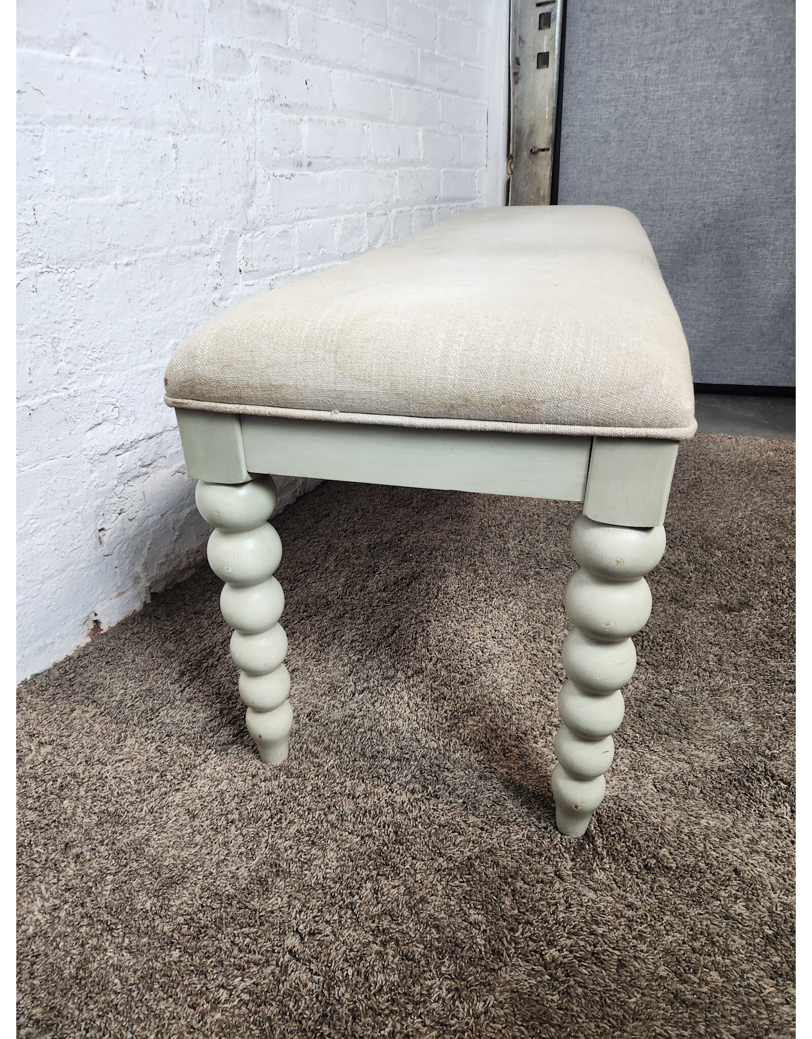Beige Upholstered Bench