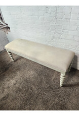 Beige Upholstered Bench