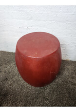 Red Shagreen Barrel Stool