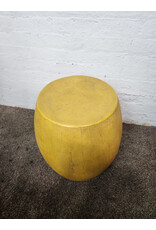Yellow Shagreen Barrel Stool