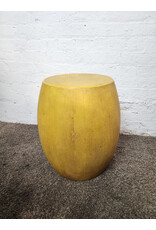 Yellow Shagreen Barrel Stool