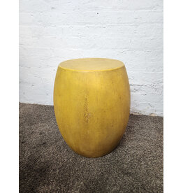 Yellow Shagreen Barrel Stool