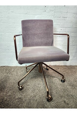 CB2 Rouka Velvet Rolling Office Chair