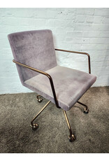 CB2 Rouka Velvet Rolling Office Chair
