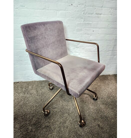 CB2 Rouka Velvet Rolling Office Chair