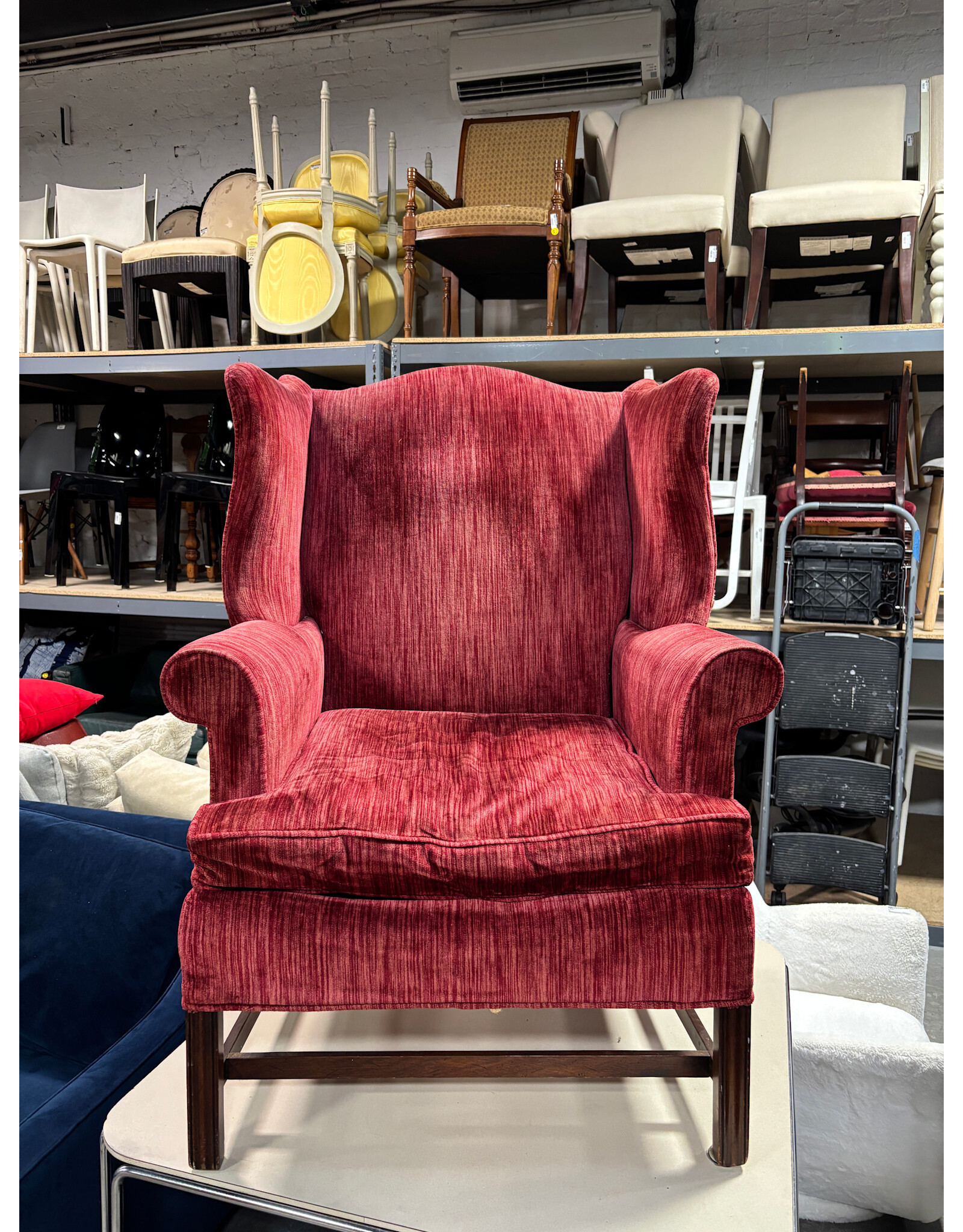 Burgundy Wingback Chair