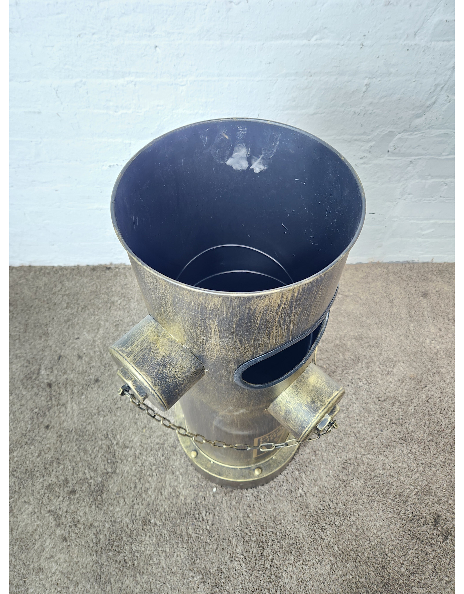 Industrial Bronze Painted Fire Hydrant Novelty Trash Can