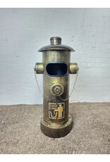 Industrial Bronze Painted Fire Hydrant Novelty Trash Can