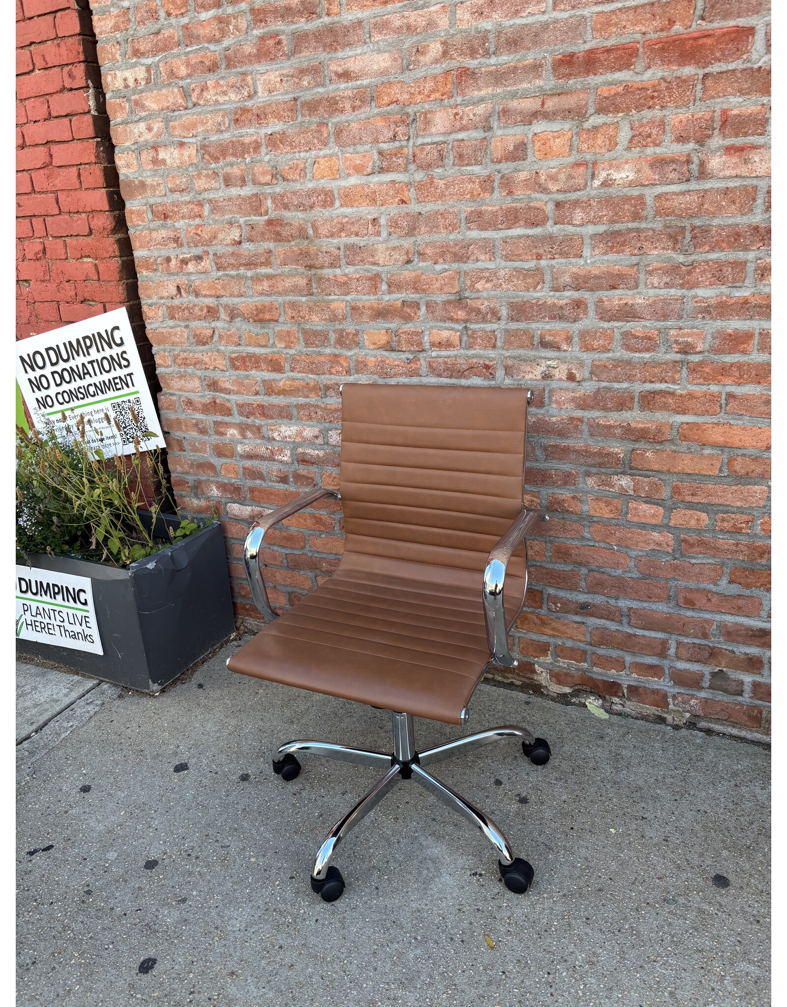 Brown Pleather Office Chair