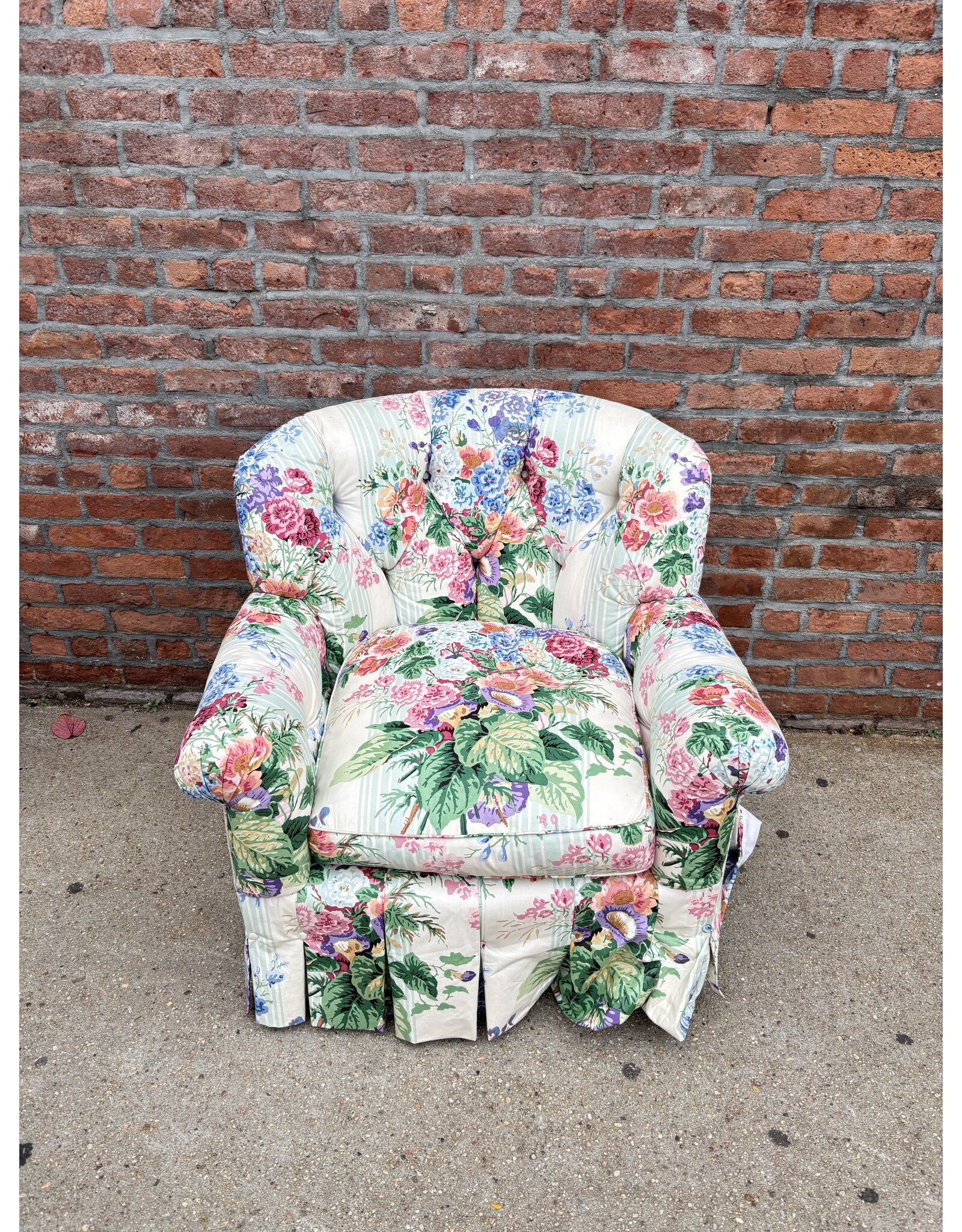 Floral Upholstered Club Chair