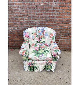 Floral Upholstered Club Chair