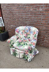 Floral Upholstered Club Chair