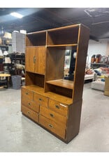 Vintage Bernhardt Campaign Style Mahogany Double Dresser Hutch Bookshelf Mirror Vintage Bernhardt Campaign Style Mahogany Double Dresser Hutch Bookshelf Mirror