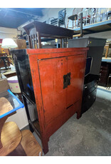 Antique Chinese Red Lacquered Wedding Cabinet Antique Chinese Red Lacquered Wedding Cabinet