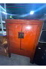 Antique Chinese Red Lacquered Wedding Cabinet Antique Chinese Red Lacquered Wedding Cabinet