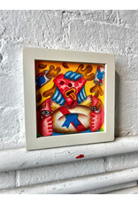 snacktime!, framed colored pencil drawing