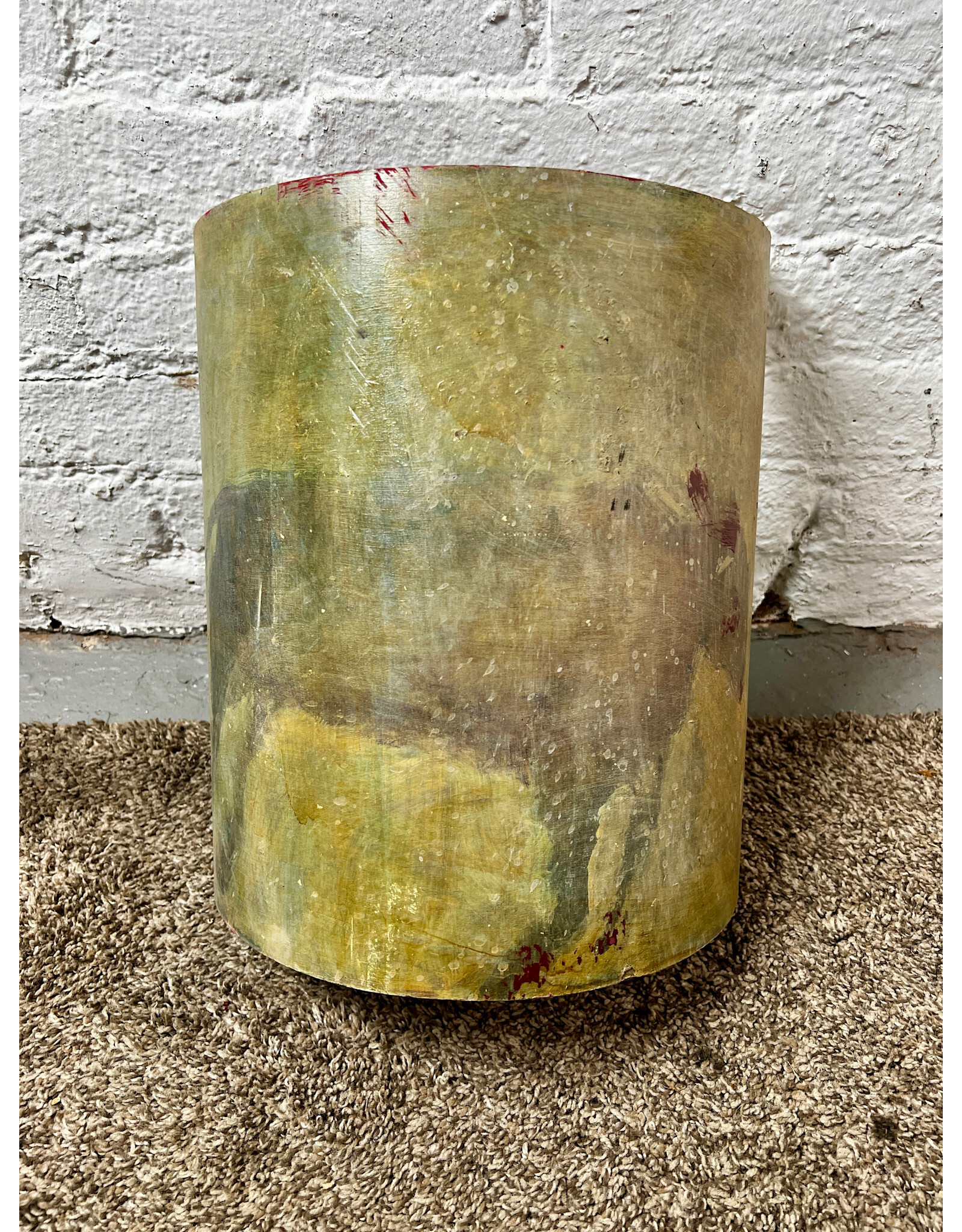 Little Guy, painting on curved board