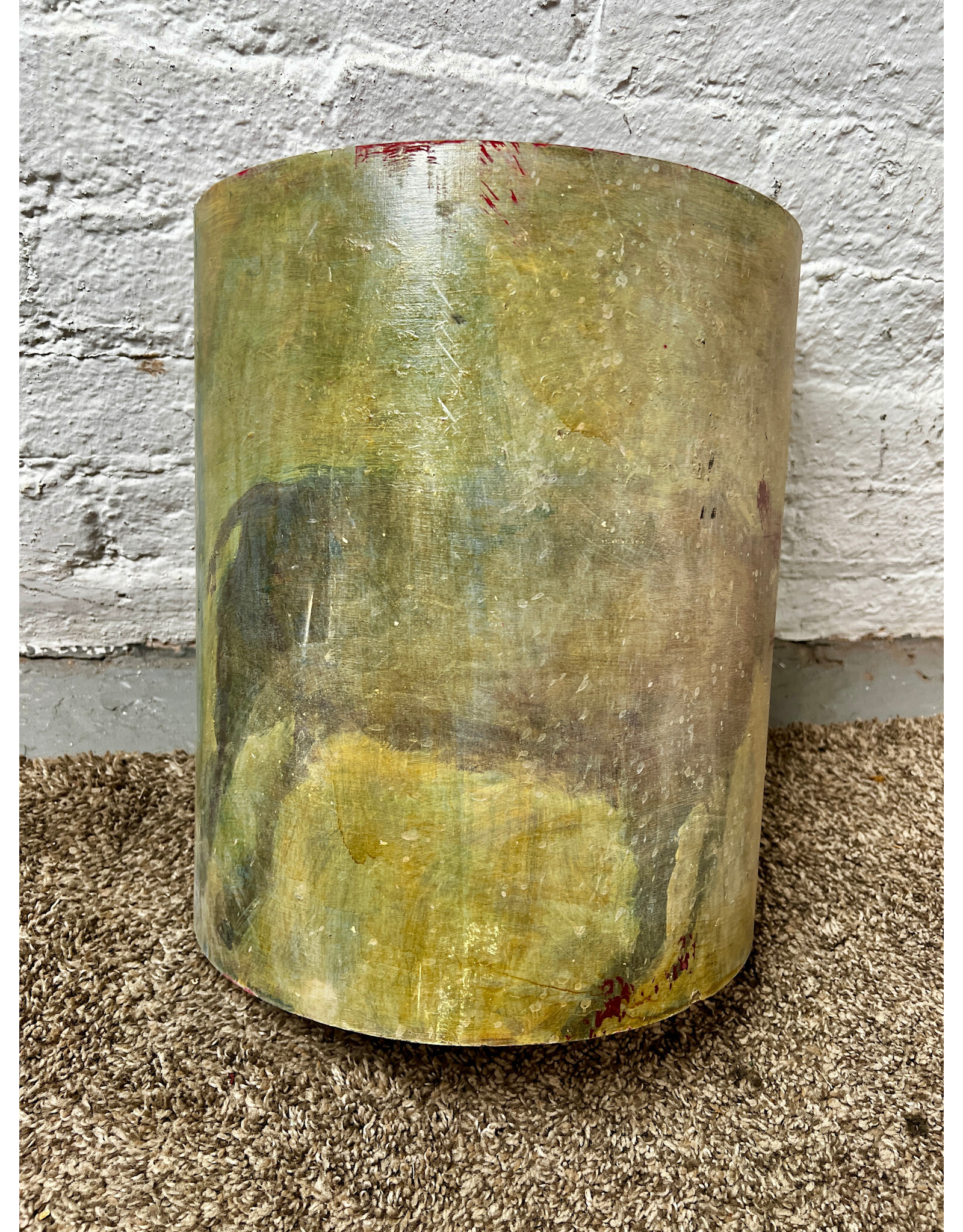 Little Guy, painting on curved board