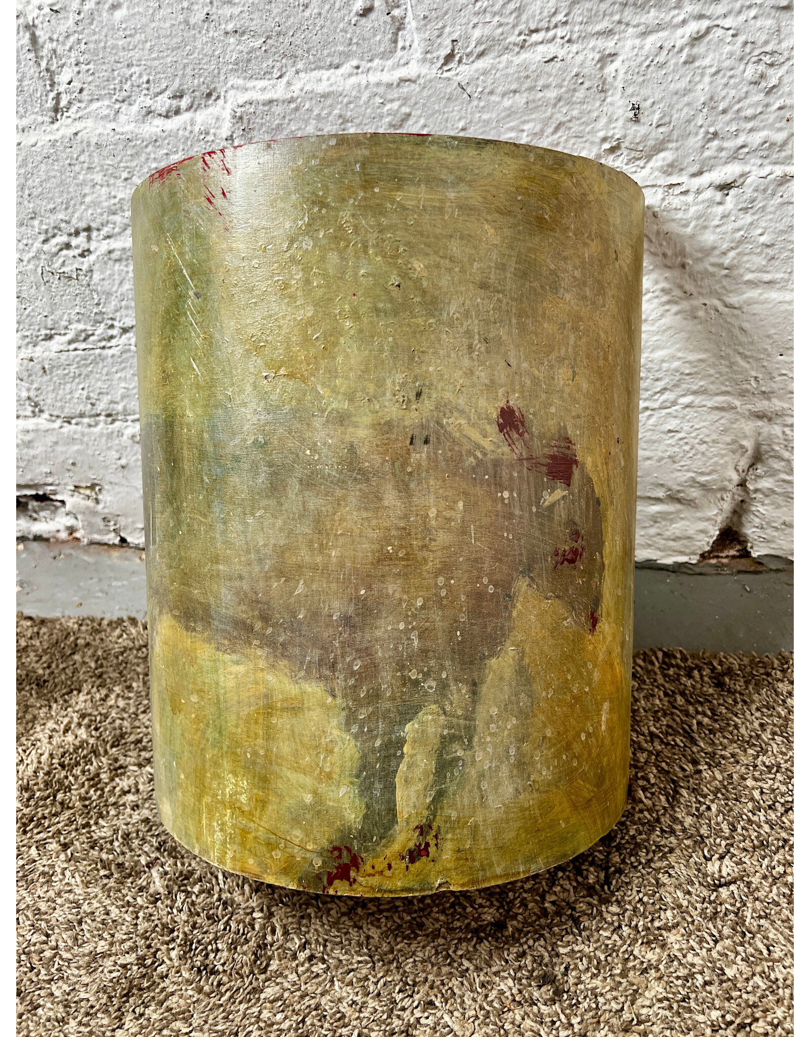 Little Guy, painting on curved board