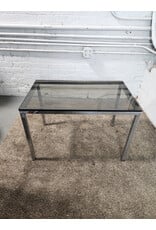 Italian MCM Smoked Glass and Chrome Coffee Table Italian MCM Smoked Glass and Chrome Coffee Table