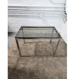 Italian MCM Smoked Glass and Chrome Coffee Table