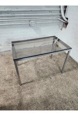 Italian MCM Smoked Glass and Chrome Coffee Table Italian MCM Smoked Glass and Chrome Coffee Table