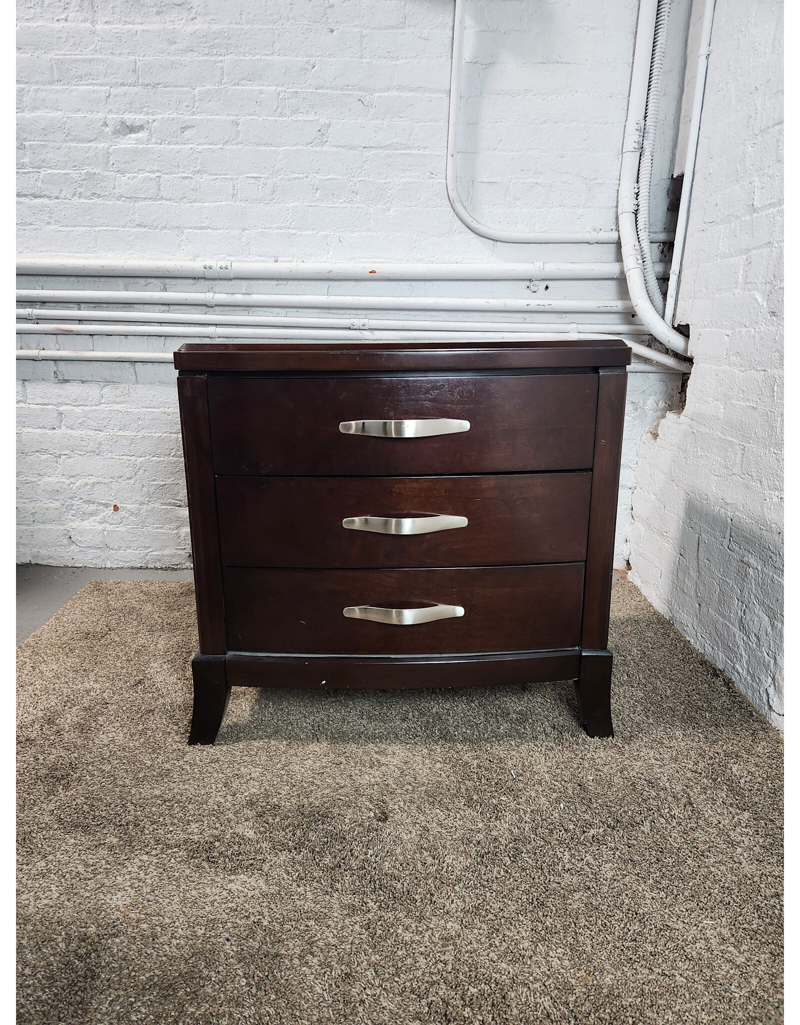 Espresso 3-Drawer Nightstand