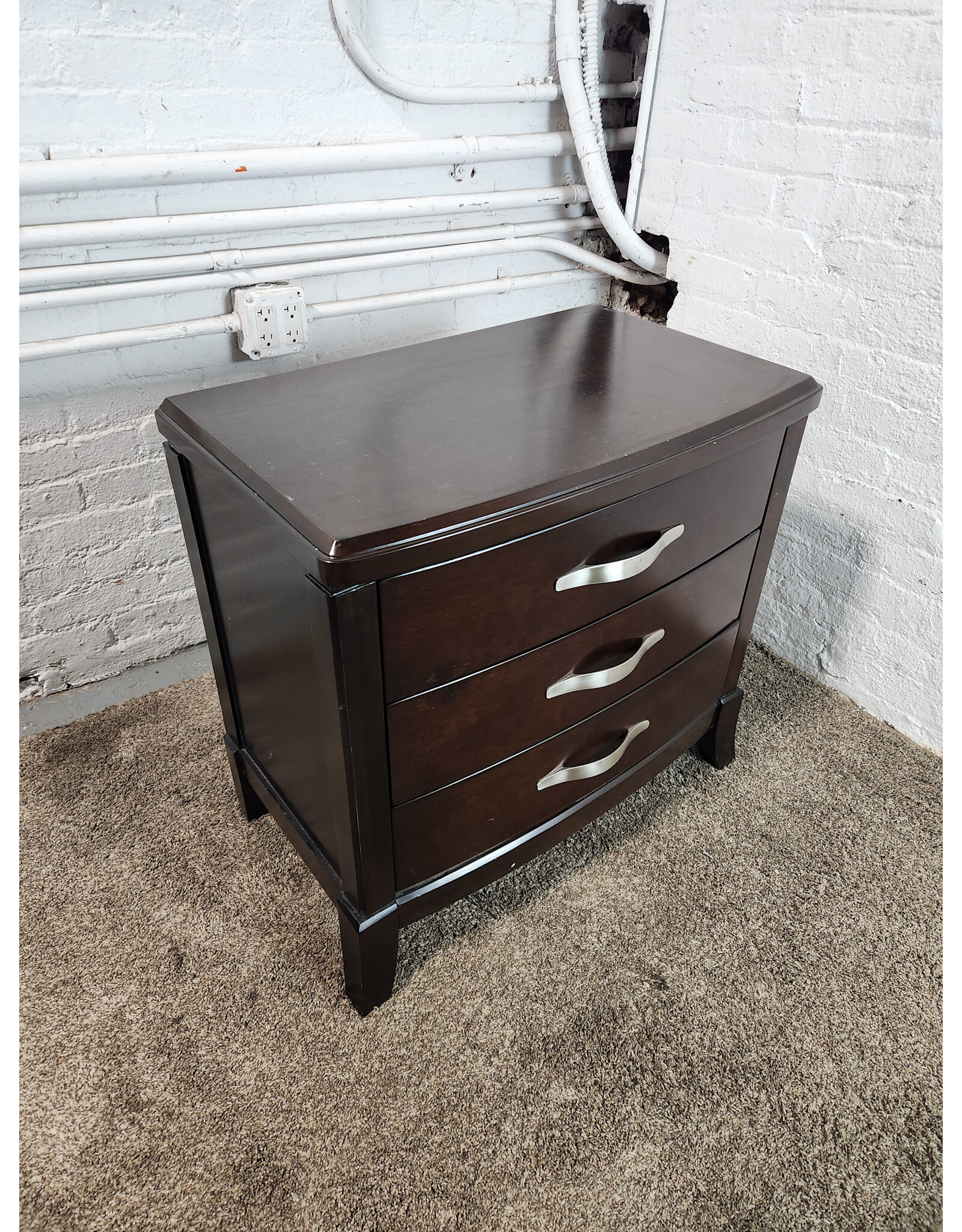 Espresso 3-Drawer Nightstand