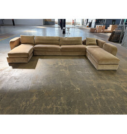 Custom Memphis Style U-Shape Camel Color Mohair Sectional