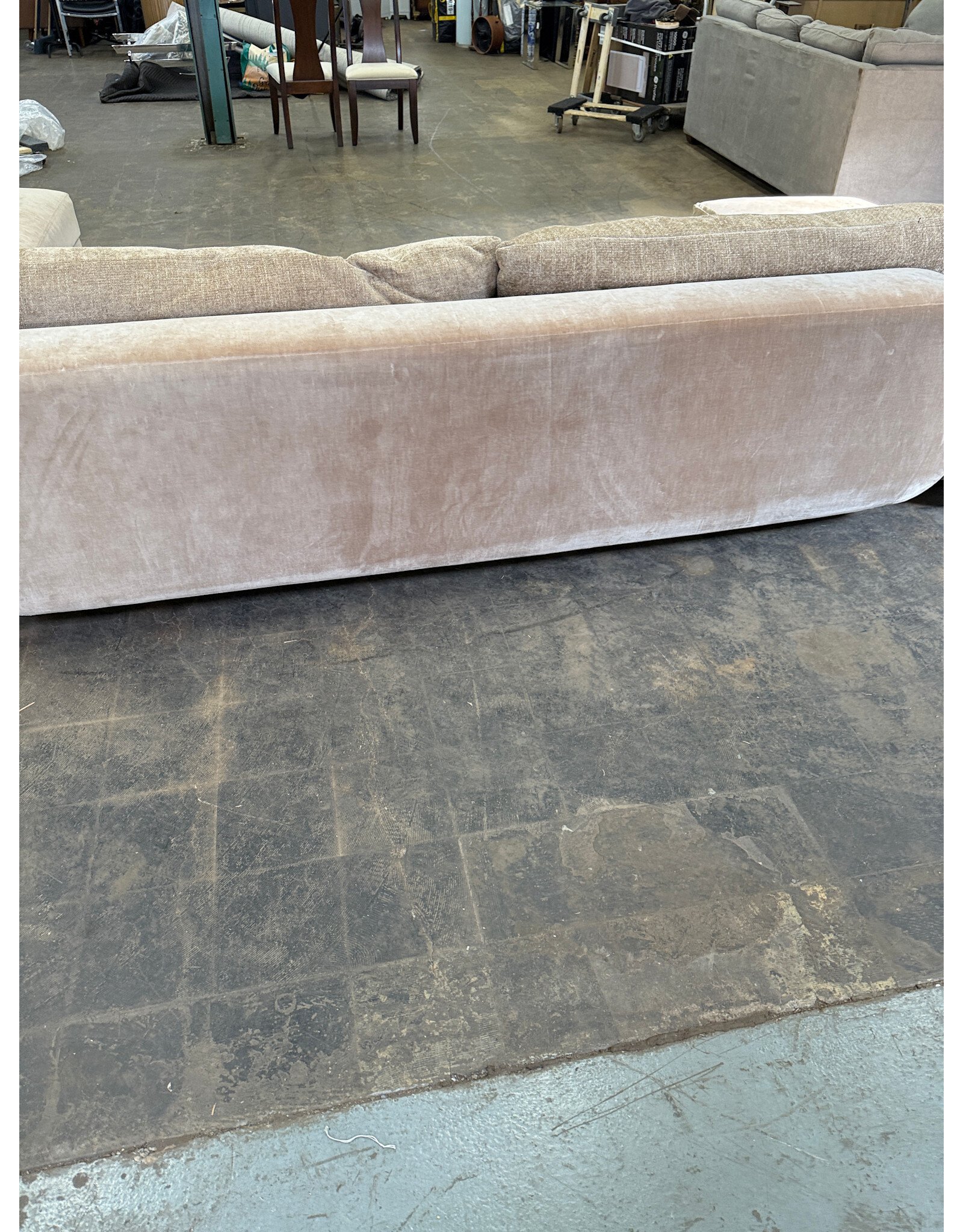 Custom Memphis Style U-Shape Camel Color Mohair Sectional