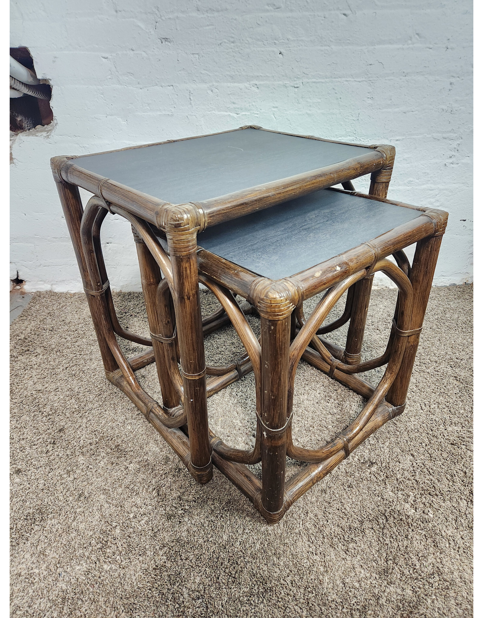 McGuire Bamboo and Slate Nesting Tables