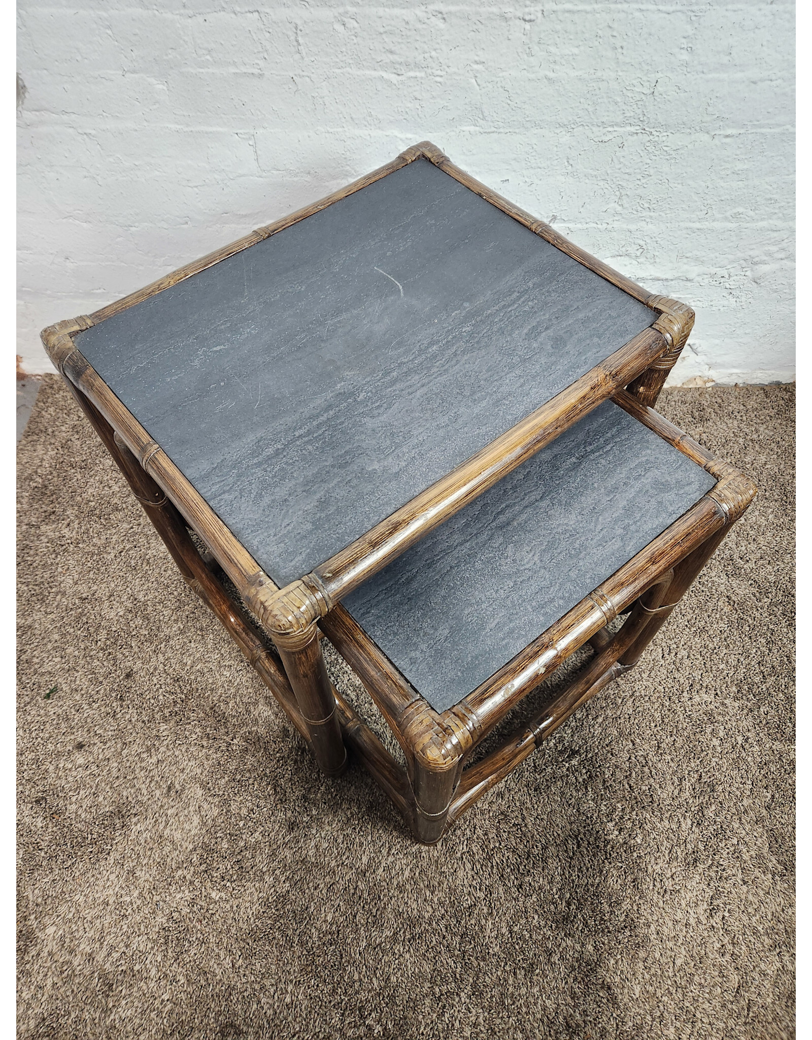 McGuire Bamboo and Slate Nesting Tables