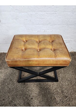 Williams Sonoma Kirkham Tufted Leather Stool Williams Sonoma Kirkham Tufted Leather Stool