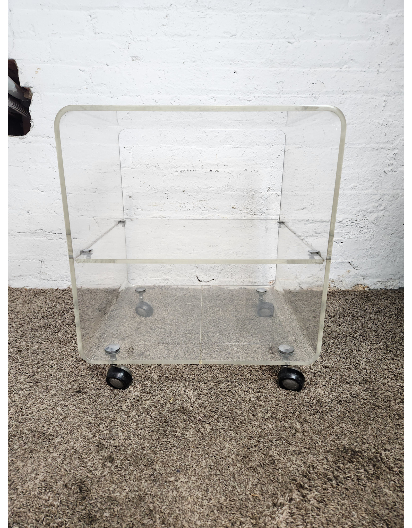 Acrylic Two-tier Rolling Storage Shelf
