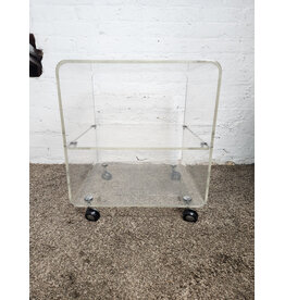 Acrylic Two-tier Rolling Storage Shelf