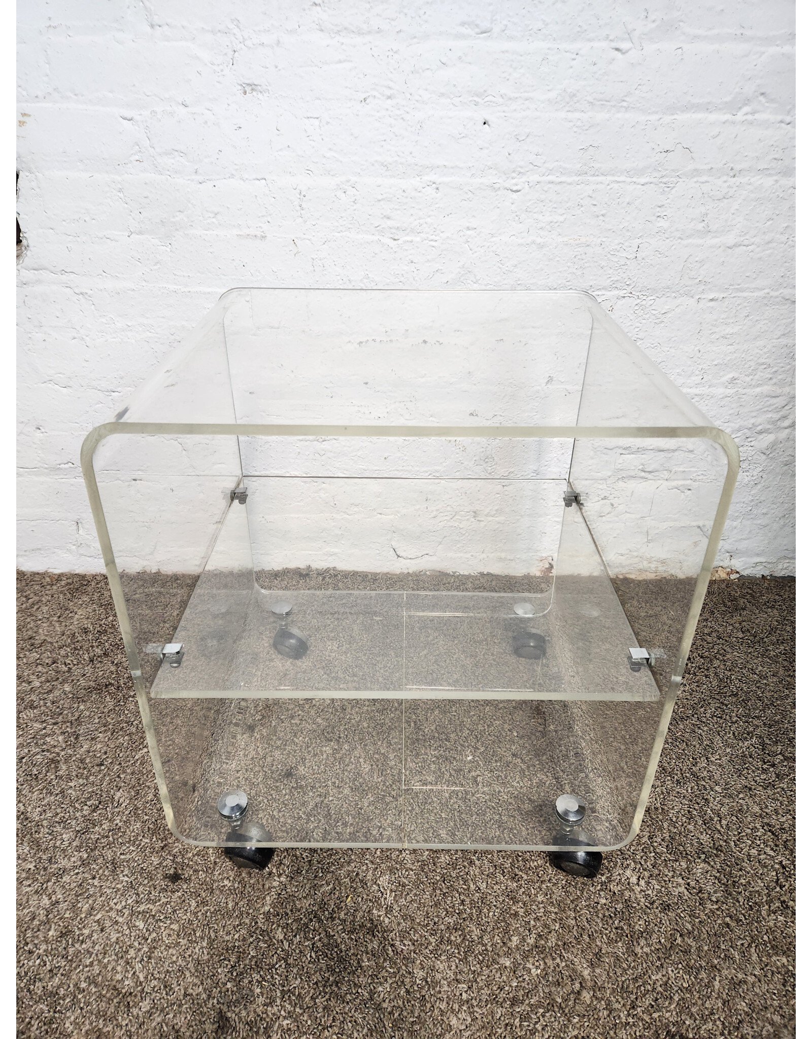 Acrylic Two-tier Rolling Storage Shelf