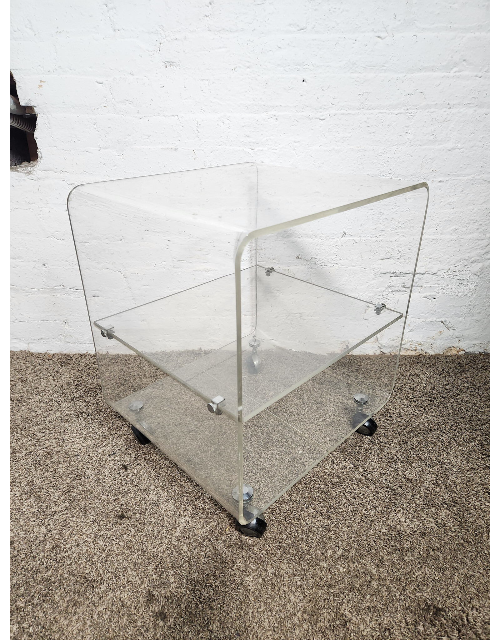 Acrylic Two-tier Rolling Storage Shelf
