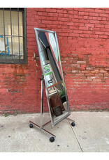 Chrome Floor Full Standing Rolling Mirror Chrome Floor Full Standing Rolling Mirror